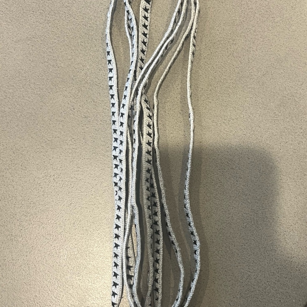 Golden Goose Silver shoelaces with black stars